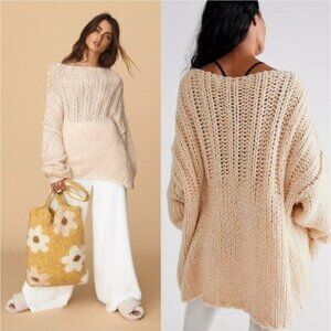 Free People Be There All Over Knit Oversized Comfy Sweater Small